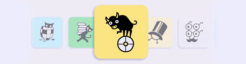 GIF showcasing the different games offered by The New Yorker.