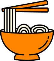 Bowl of noodles with chopsticks