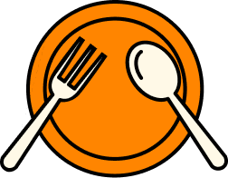 Plate with fork and spoon