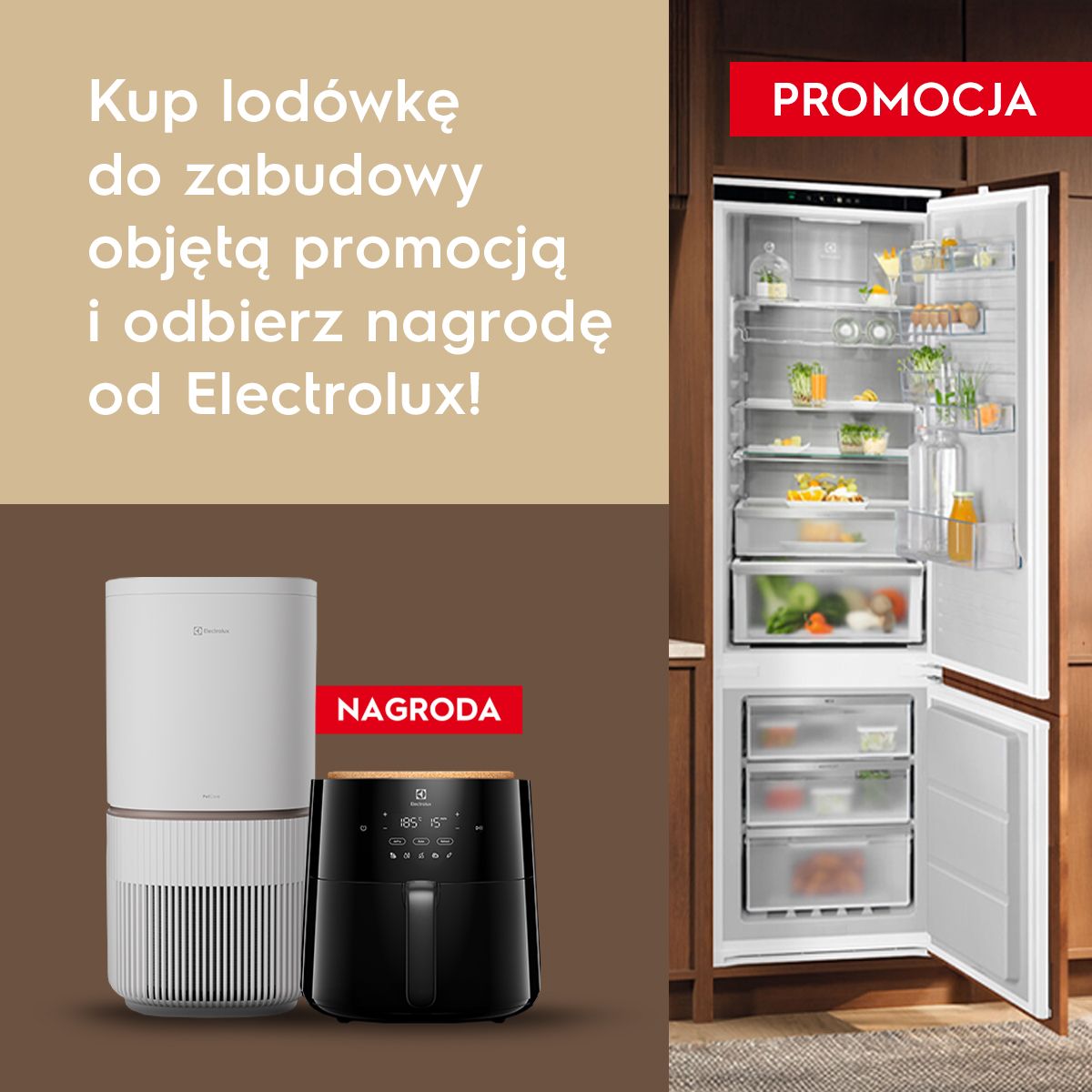 Promocja! Kup lodówkę do zabudowy objętą promocją i odbierz nagrodę od Electrolux